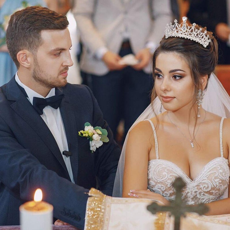 AOPRIE Multi-Style Face Shape-Fitted Tiara & Crown Collection Adjustable Comfortable Crystal Headpieces for Weddings Parties & Photography - Image 2